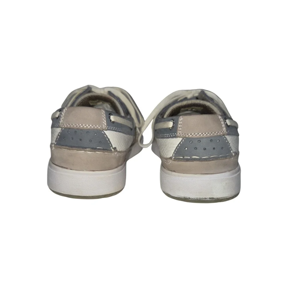 Margaritaville Anguilla‎ Mens 11 Boat Shoes Gray White Leather Loafers